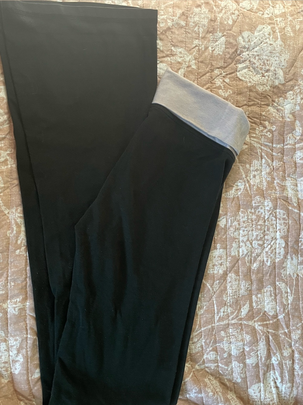 Victoria's Secret Flare Leggings with Light Pink Fold over Waistband